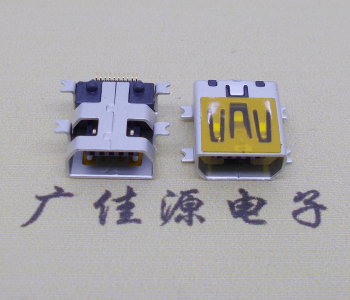 扬州迷你USB插座,MiNiUSB母座,10P/全贴片带固定柱母头