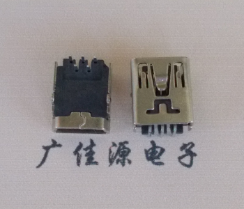 扬州MINI USB前两脚插座 90度卧式 端子DIP针脚定义