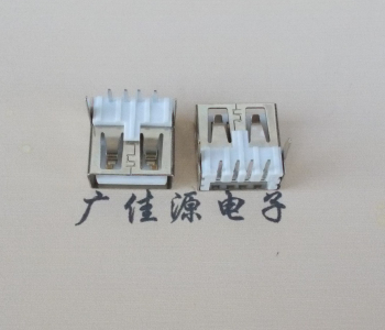 扬州 USB2.0 AF 90度 直插脚 无后盖 平口铜壳