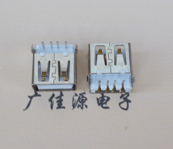 扬州USB母座接口 AF90度沉板1.9引脚4P插件白胶芯直边