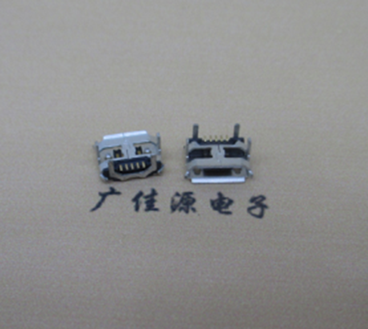 扬州Micro usb5p母座 B型口 加长2.0mm牛角 焊接图解