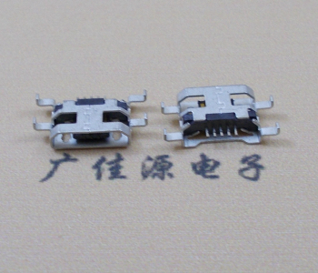 扬州MICRO USB 5PIN接口 沉板1.6MM 四脚插板无导位