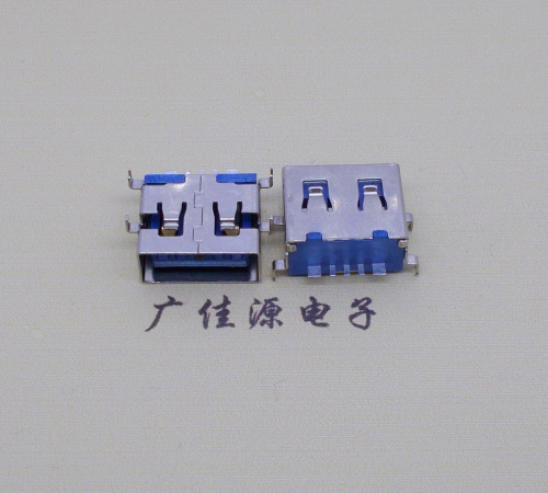 扬州沉板USB AF 5P大电流母座,无翻边四脚沉插板焊接