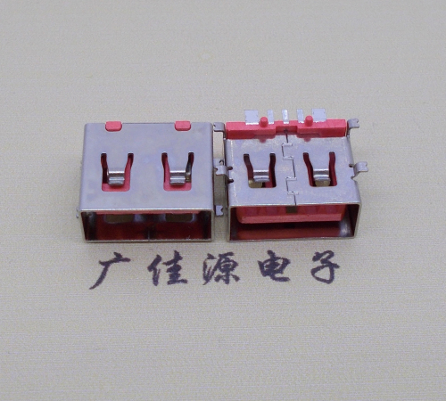 扬州全贴片USB AF 5P大电流母座,接地线功能胶芯6.5MM