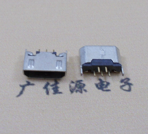扬州迈克USB 180度母座5p直插带地脚1.5端子直口