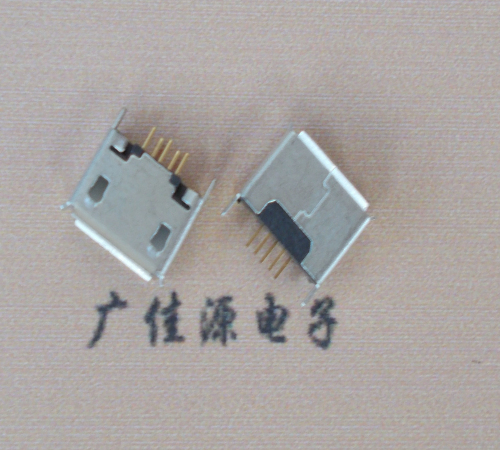 扬州Micro usb立插180度 5p针加长2.0mm卷边雾锡