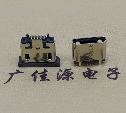 扬州micro usb5p母座立式贴板H=5.1无边有柱