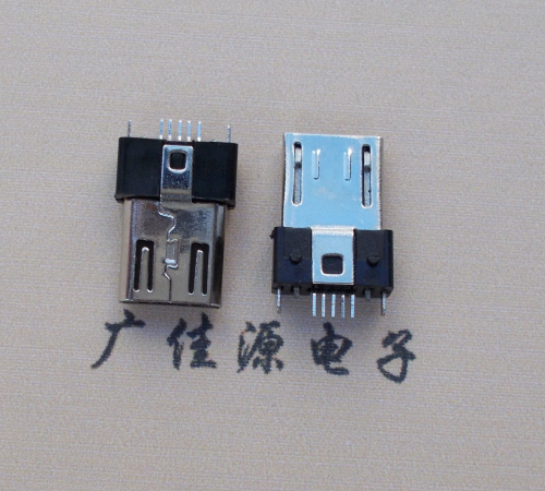 扬州MICRO USB 5P公头B型SMT贴板带柱