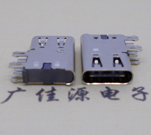 扬州侧插USB3.1接头座子.90度type-c母座.6p侧插连接器