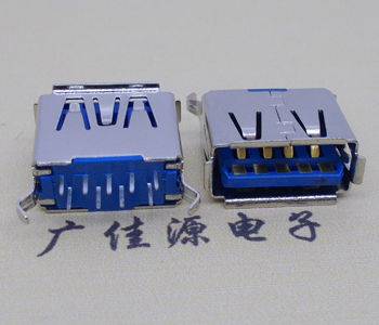 扬州USB3.0连接器接口.弯脚180度插座11.5直插卷边