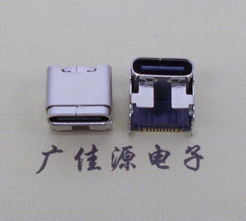 扬州type c16p四脚插板单排贴片板上垫高母座H=5.9、9.5mm