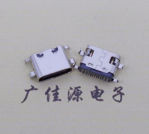 扬州type c16p沉板母座破板0.8mm/1.0mm/1.2mm/1.6mm四脚插板端子SMT总体长度L=6.5mm