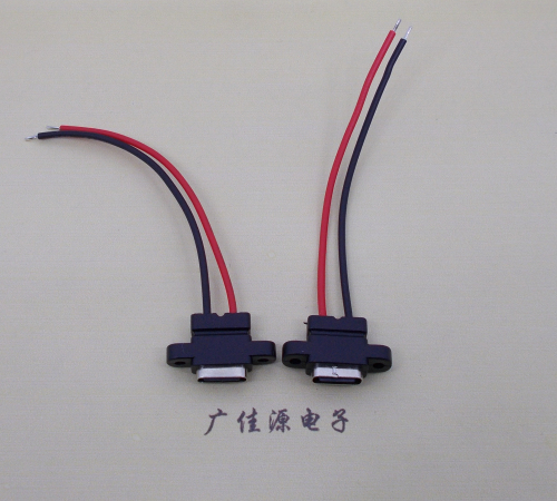 扬州简易type c2p防水母座带螺丝孔焊线式带线