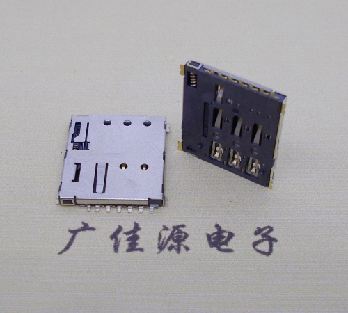 扬州NANO SIM 自弹式卡座 1.37H 带CD测试7Pin 手机卡座连接器