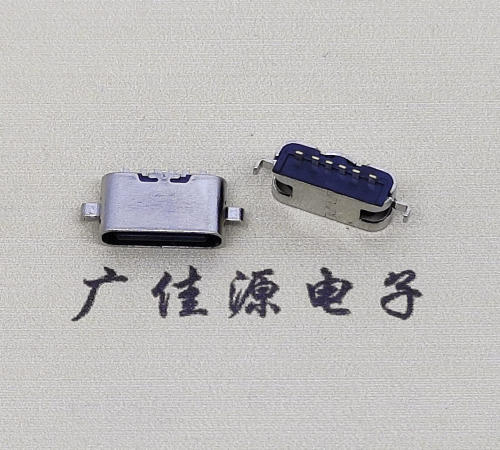 扬州type c6p母座接口 沉板0.8mm 两脚插板引脚定义  